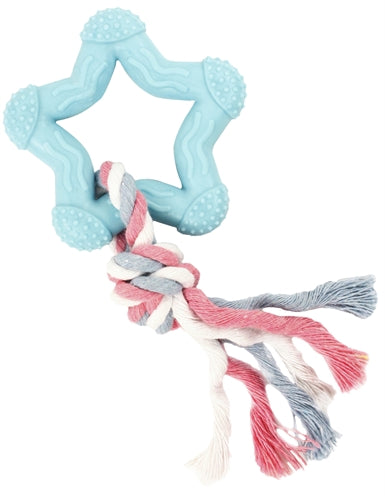 Kleine Racker beißen Stern blau rosa weiß
