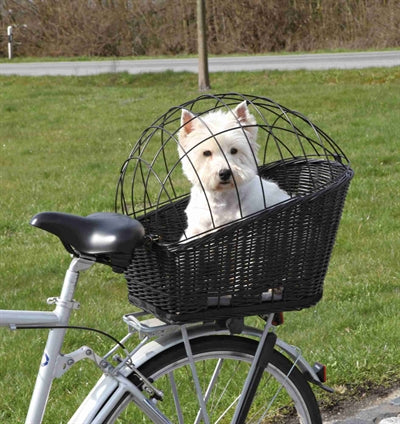 Trixie Fahrradkorb mit Drahtkuppel auf der Rückseite schwarz