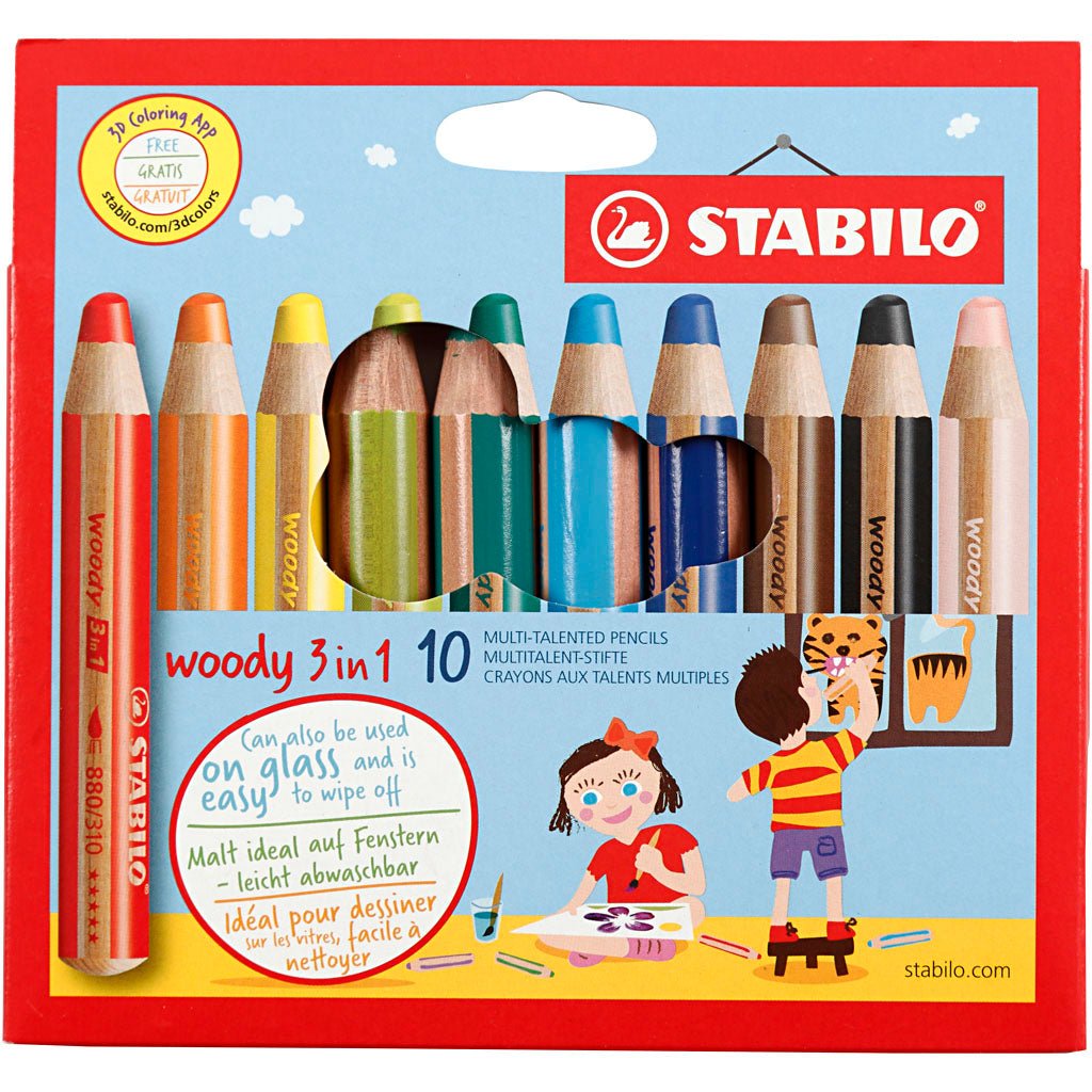Stabilo Holzstifte – 3 in 1 – 10er-Set
