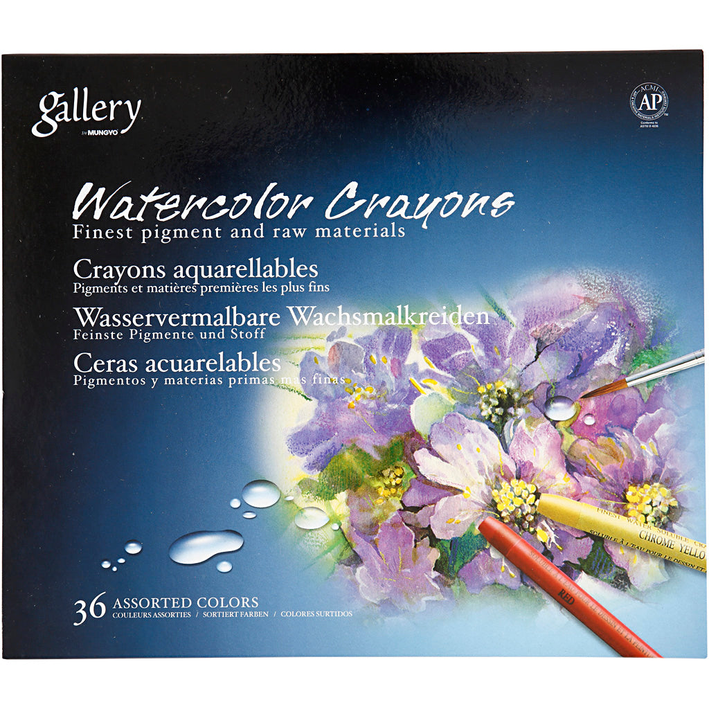 Mungyo Aquarellstifte, L: 9,3 cm, verschiedene Farben, 36 Stück, 1 Box