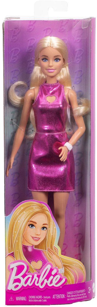 Barbie Fashionista Puppe rosa Kleid Herz ausgeschnitten