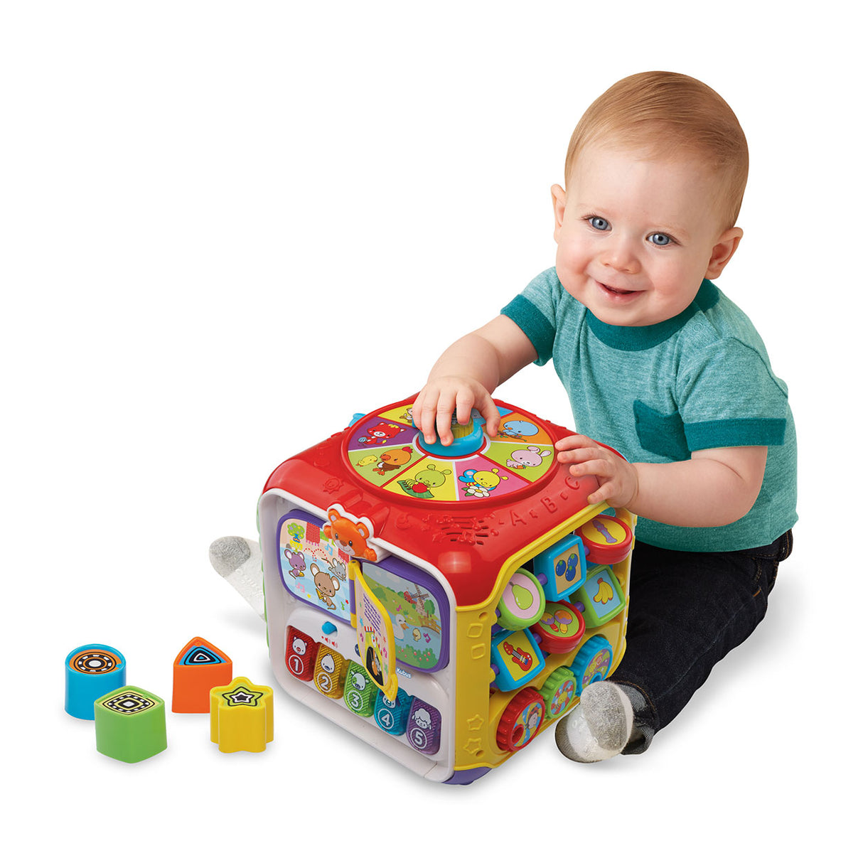 Vtech Baby-Aktivitätswürfel – pädagogisches Babyspielzeug – Tiere, Zahlen und Farben – Geschenk – von 9 bis 36 Monaten – rot