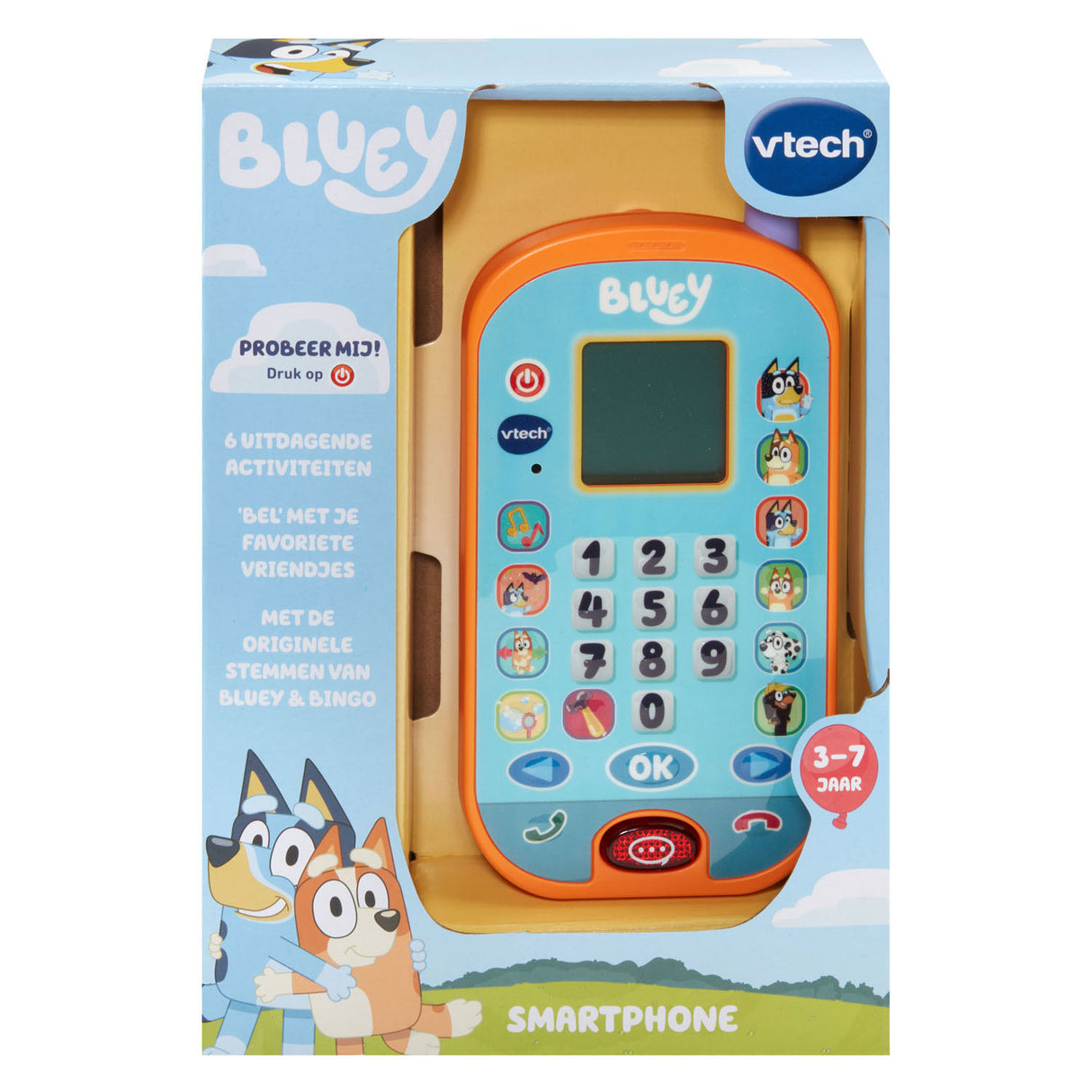 Vtech Bluey Smartphone – 4 fröhliche Spiele – lustige Animationen ansehen – Lernspielzeug – Niederländisch gesprochen – ab 3 Jahren