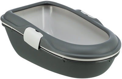 Trixie Berto offene Katzentoilette mit Trennsystem, grauer pastellblauer Granit