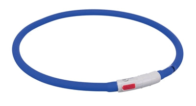 Trixie leuchtendes Hundehalsband USB Silikon wiederaufladbar Königsblau