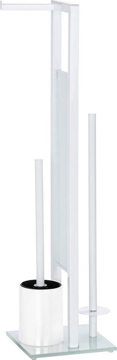 Wenko Toilettenbutler Rivalta weiß – Toilettenbürste mit Halter, Toilettenpapierhalter und Ersatzrollenhalter freistehend