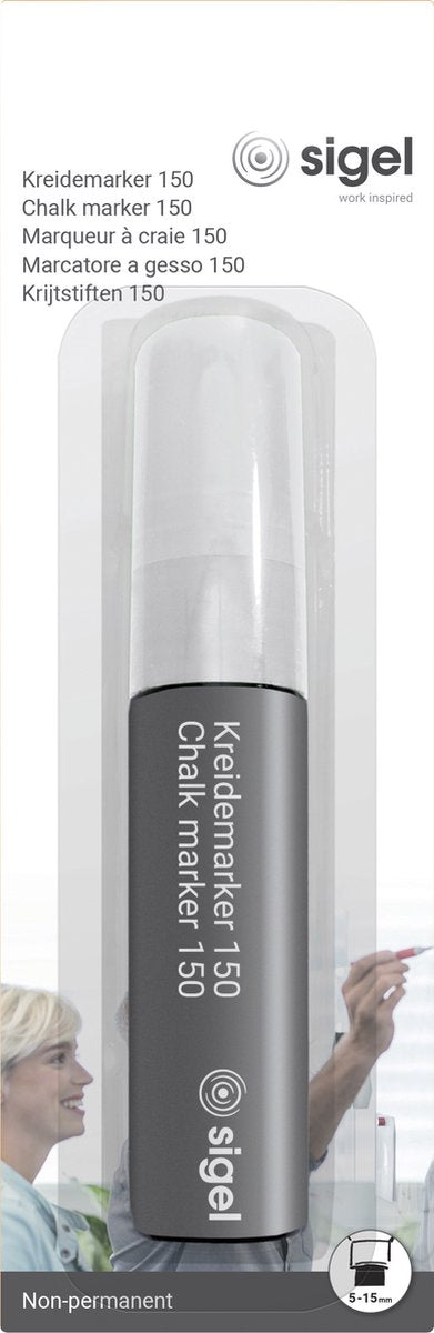 Sigel Kreidemarker – Meißelspitze 5–15 mm – weiß – si-ba171