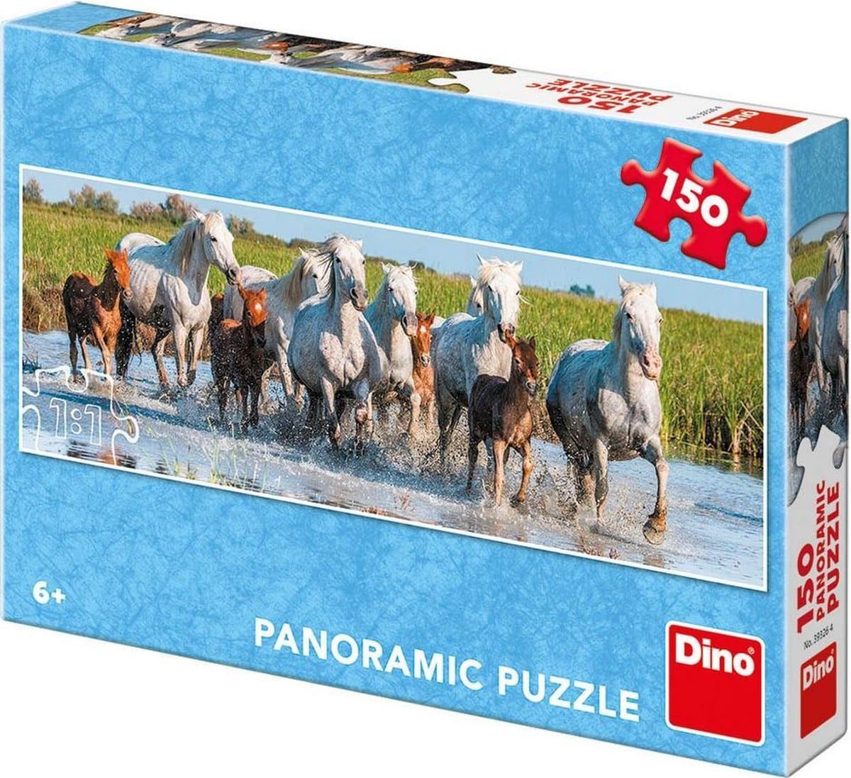Dinotoys Dino-Puzzle - Panorama von Pferden im Wasser - 150 Teile