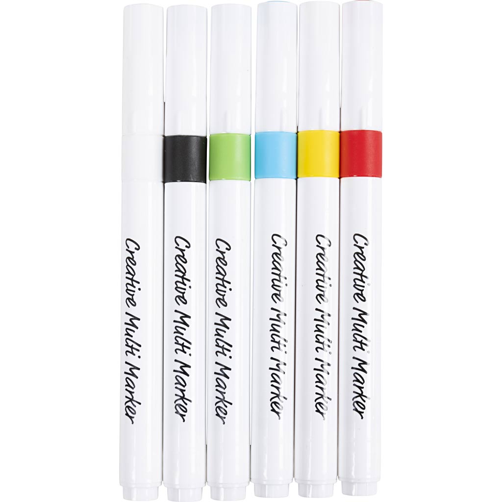 Creativ Company Kreativ-Multimarker, Strichstärke 4 mm, verschiedene Farben, 6 Stück 1 Box