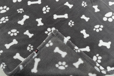 Trixie Hundedecke Kenny Fleece Knochenpfoten grau