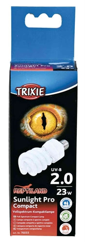 Trixie UVB-Lampe – kompakt 23 Watt – 6 x 6 x 15,2 cm, UVB-UVA-Beleuchtung für Reptilien und Amphibien