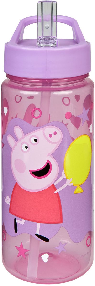 Undercover świnka Peppa-Serie – Wasserflasche – 500 ml – mit Trinkbecher – BPA-frei