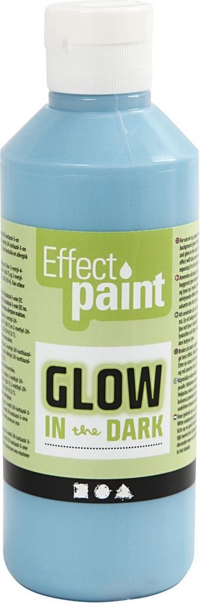 Creotime https: www.cchobby.nl im Dunkeln leuchtendes fluoreszierendes Hellblau-250-ml-1-Flasche
