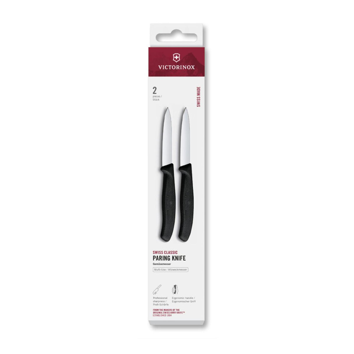 Victorinox Schälmesser 2 Stück schwarz spitz 8cm