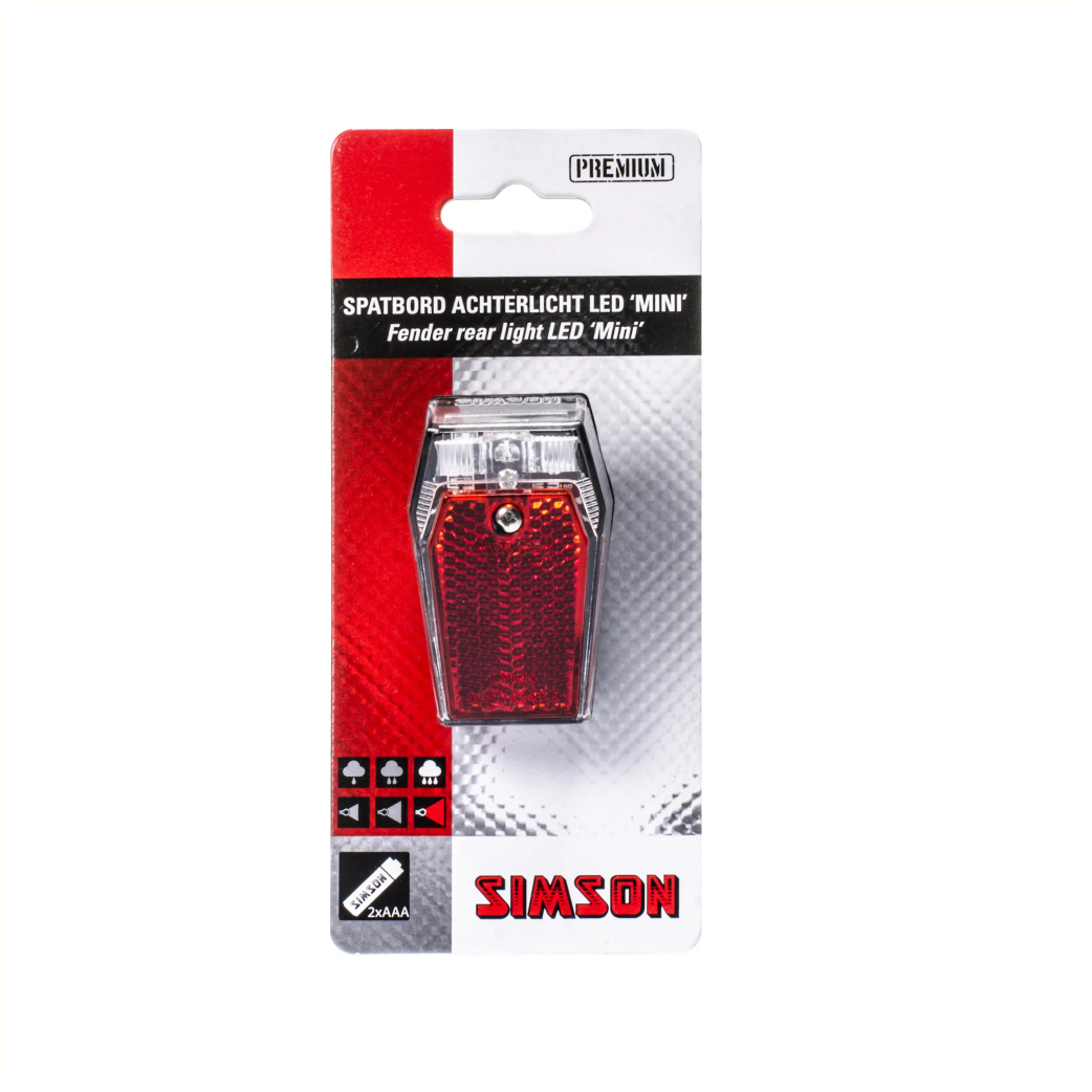 Hinterlicht Mini Batterie Kotflügel rot