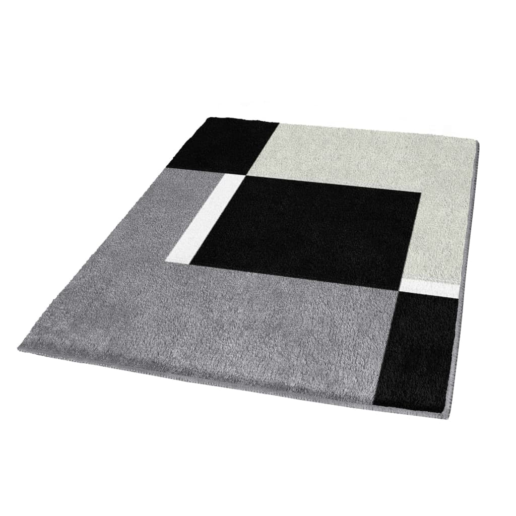Kleine Wolke Kleine Wolke Badmat Dakota Platinum 55x65 cm grau und schwarz