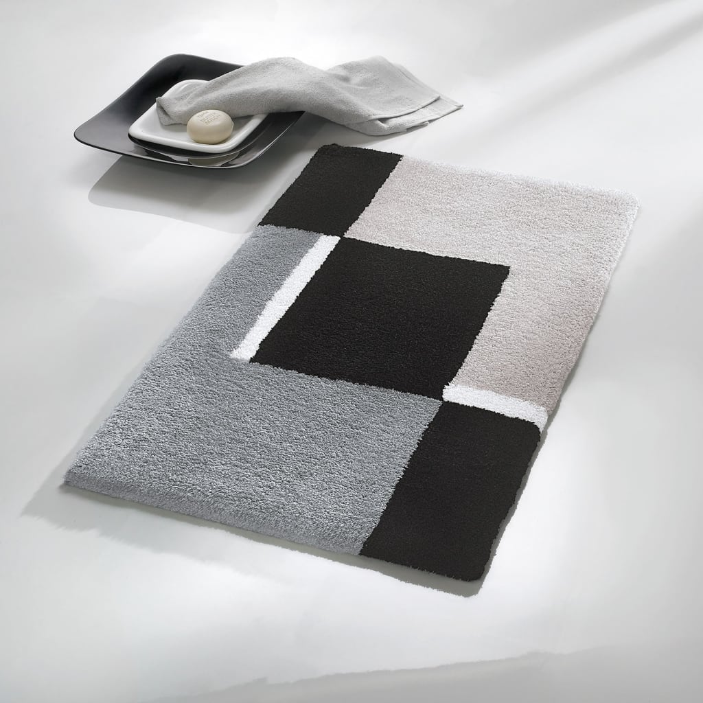 Kleine Wolke Kleine Wolke Badmat Dakota Platinum 55x65 cm grau und schwarz