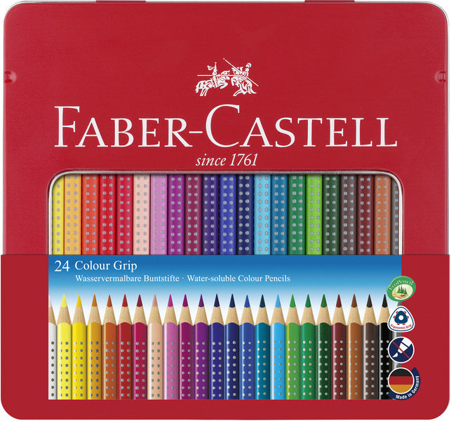 Faber Castell FC-112423 Buntstift Faber-Castell Grip Metalletui mit 24 Stück