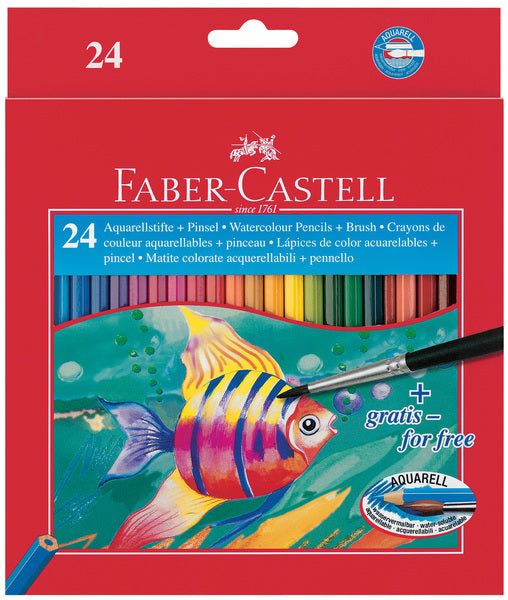 Faber Castell FC-114425 Aquarellstift Faber-Castell Etui mit 24 Stück + Pinsel