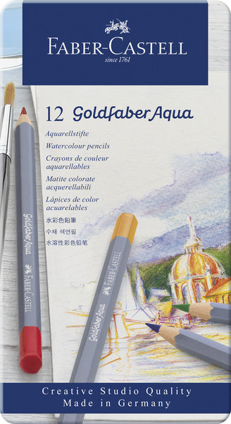 Faber Castell FC-114612 Aquarell-Buntstift Faber-Castell Goldfaber Federmäppchen 12 Stück
