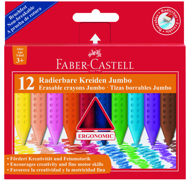 Faber Castell FC-122540 Kreide-Jumbo-Griffbox, 12 Stück