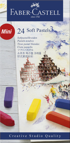 Faber Castell fc-128224 Pastellkreide halblanges Federmäppchen mit 24 Teilen