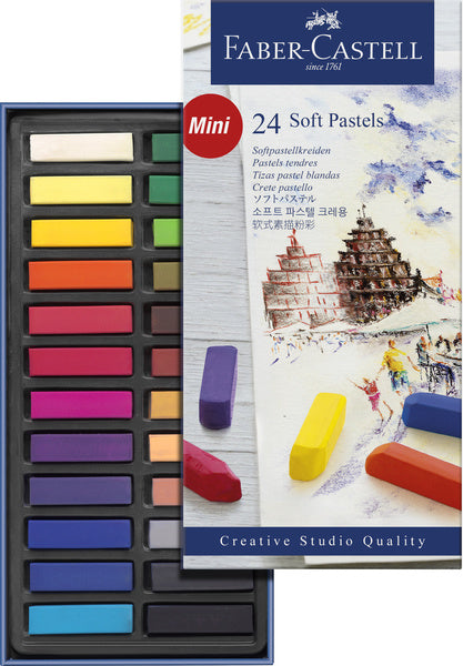 Faber Castell fc-128224 Pastellkreide halblanges Federmäppchen mit 24 Teilen