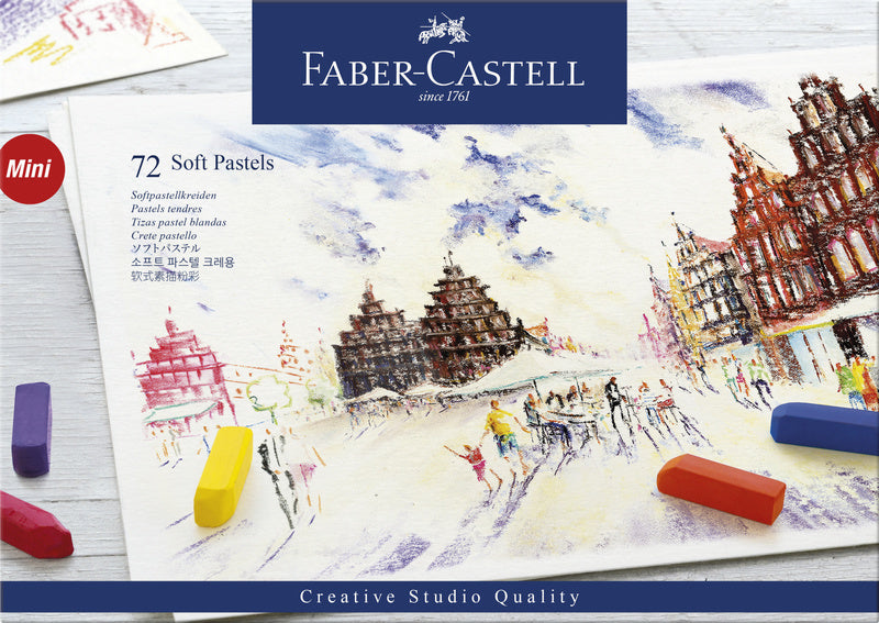Halblanges Federmäppchen mit Pastellkreide von Faber Castell FC-128272 mit 72 Teilen