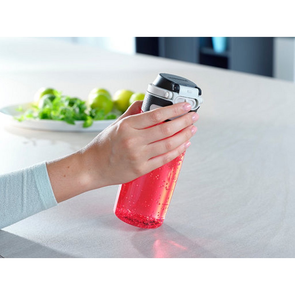 Leifheit 3263 Flip Tritan Trinkflasche 550 ml rot