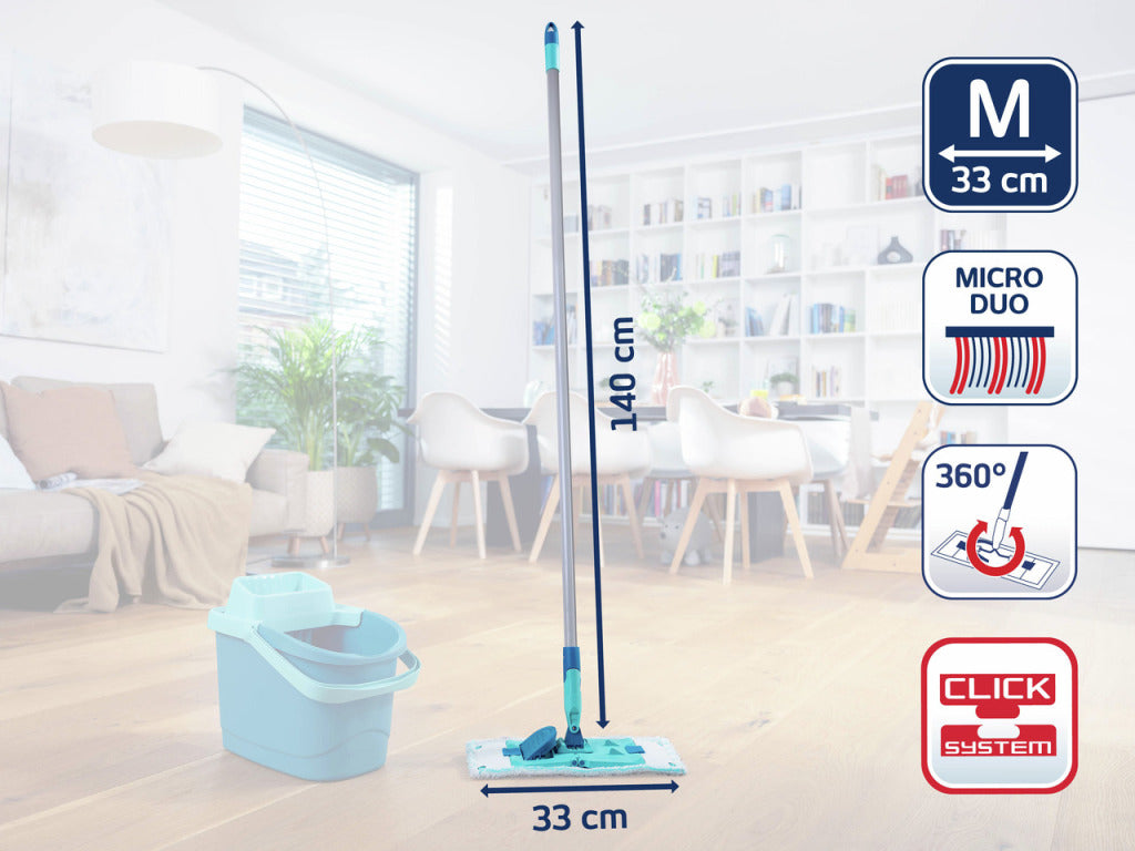 Leifheit 55511 Powerclean Bodenwischer M 33 mit Stiel 140cm
