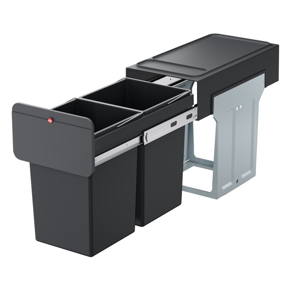 Hailo Hailo 0310-100 EcoLine Design L Einbauabfallbehälter 2x14L Schwarz