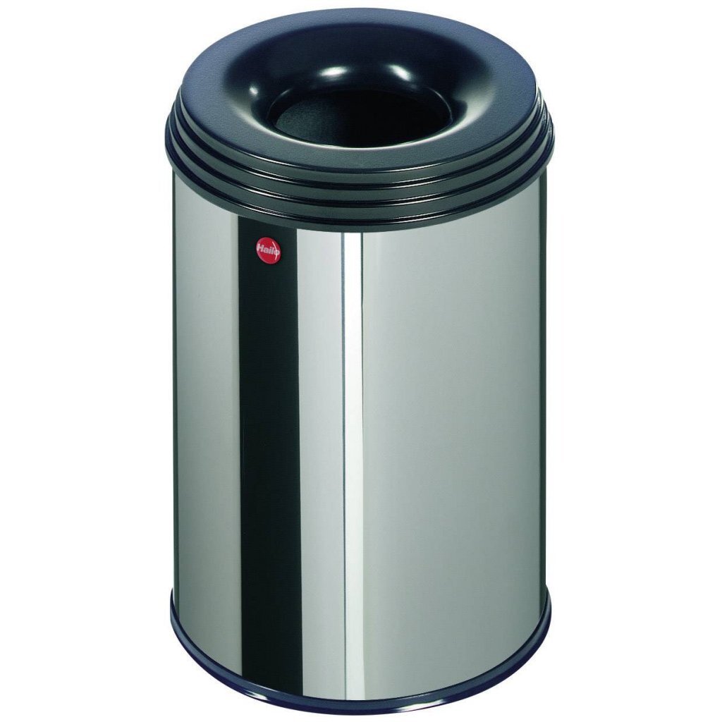 Hailo 0915-022 Profiline Safe M Abfallbehälter 14l Edelstahl schwarz