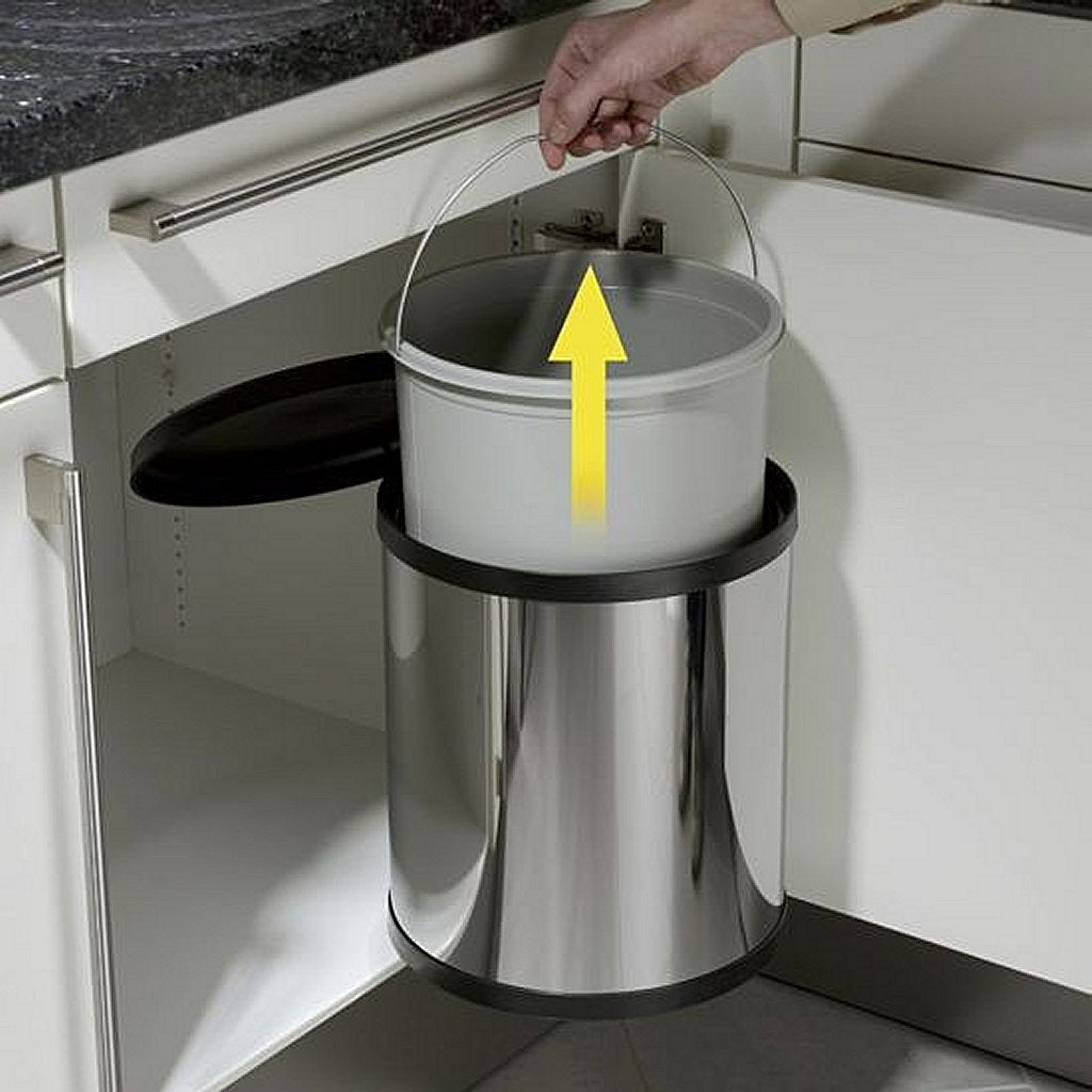 Hailo 3555-101 Compact-Box M Recycle Bin 15l Silberschwarz