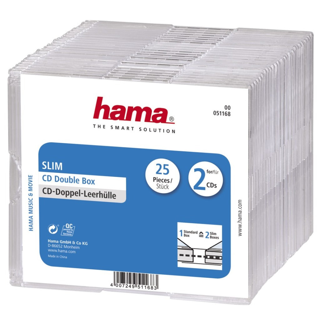 Hama CD-Slim-Doppel-Jewel-Case im 25er-Pack