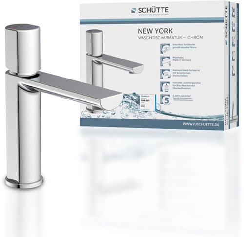 Schütte Washbeasin gemischt New York Chrom -gelenkt