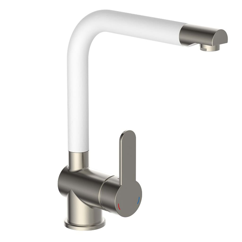 Schütte One -Button Mixer Crane mit hohem Ausgang Rio Edelstahl Matt White