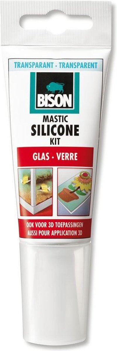 Bison Silikon-Dichtstoff Glastube – transparent – 60 ml