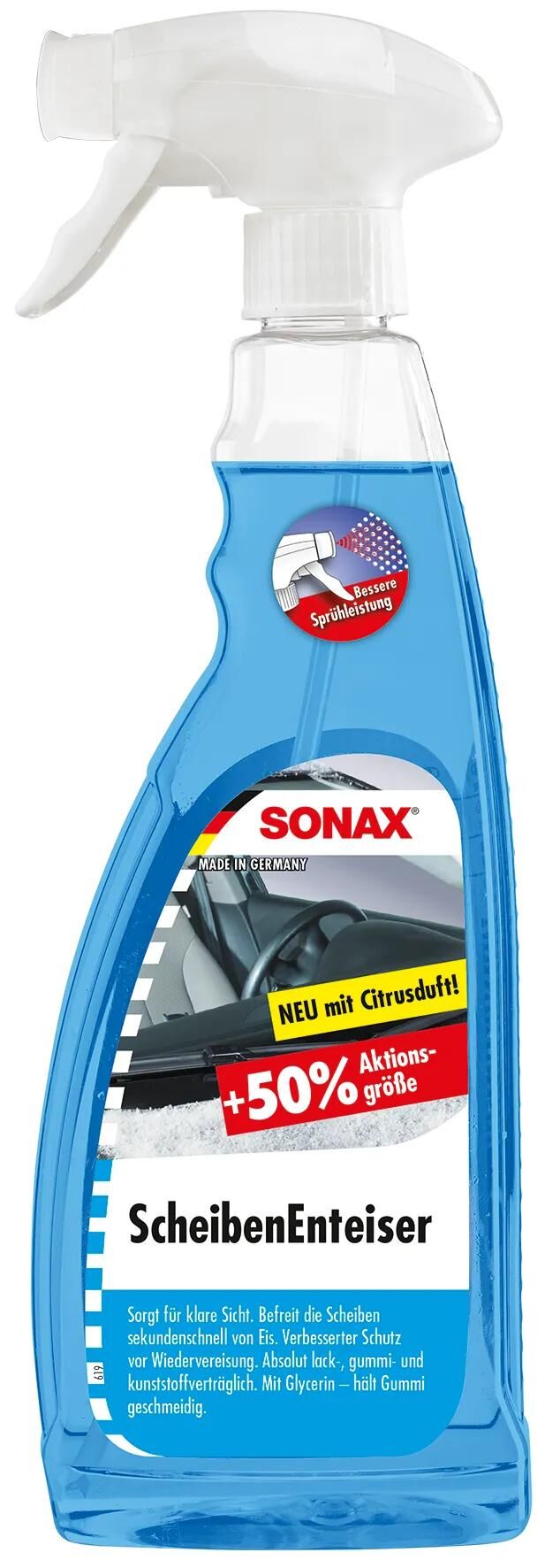 Sonax Fenster-Entfroster, Windschutzscheiben-Enteiser, 750 ml Angussflasche