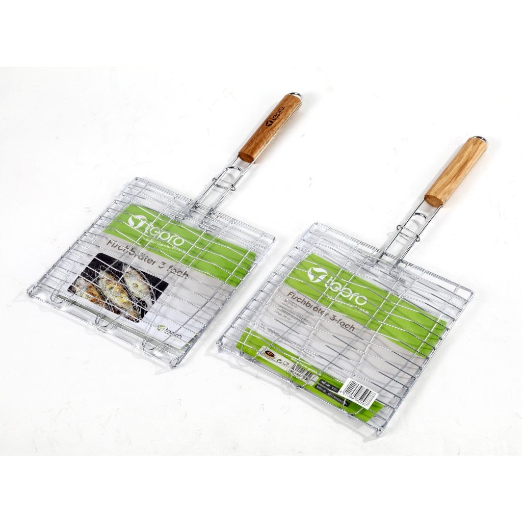 Tepro Tepro 8525 Fischklammer für 3 Fische mit Holzgriff, 58 cm