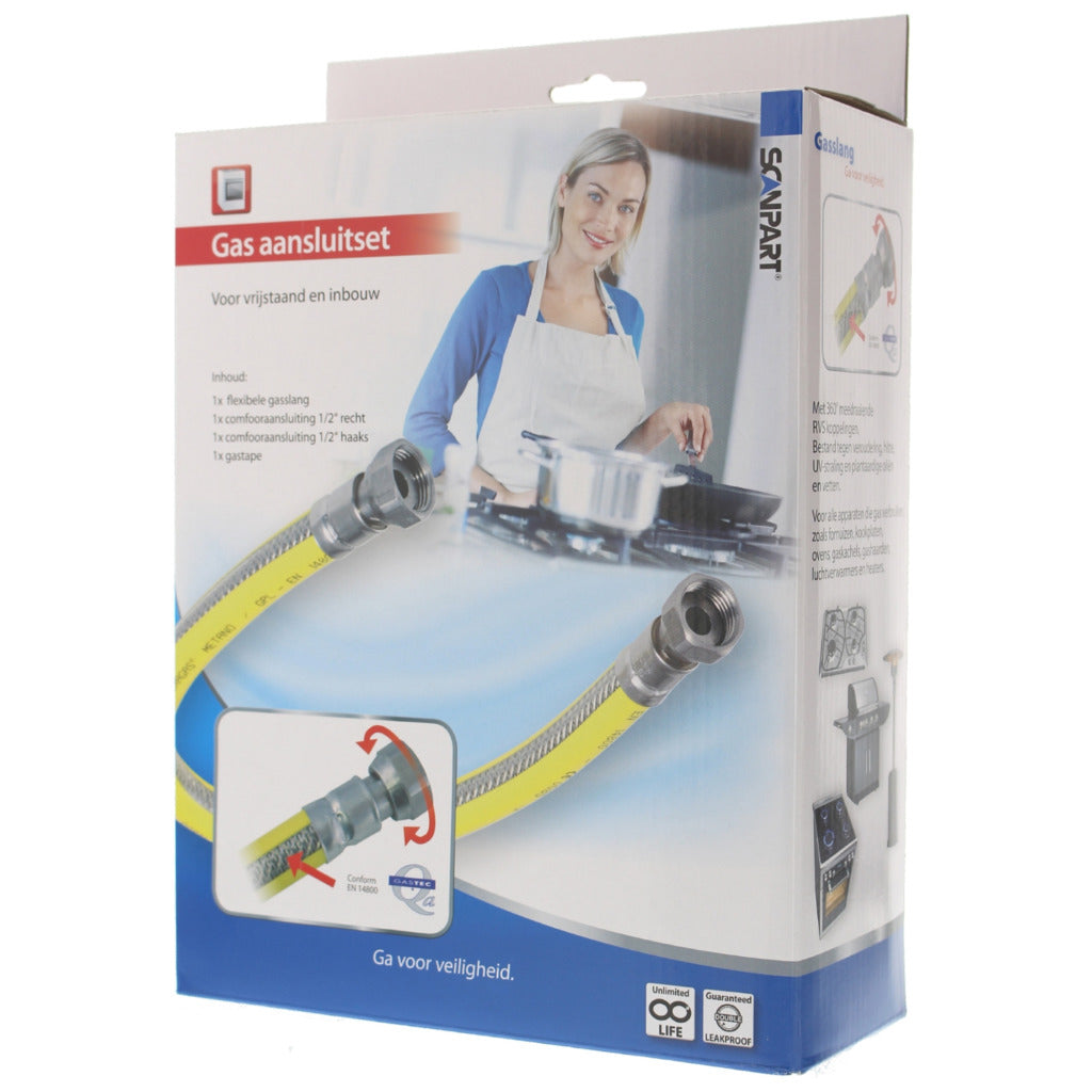 Scanpart Gasanschlussset Edelstahl-flexibel 125cm