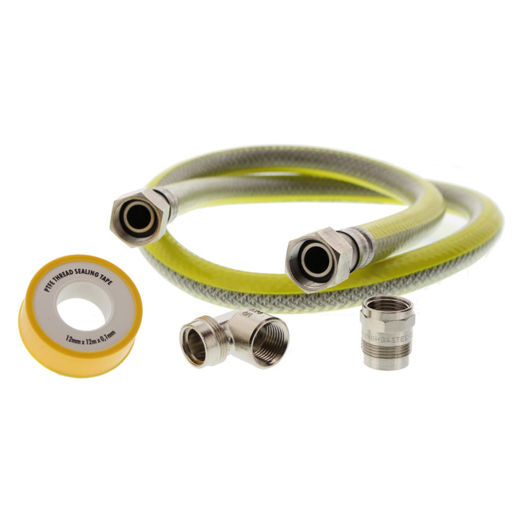 Scanpart Gasanschlussset Edelstahl-flexibel 125cm