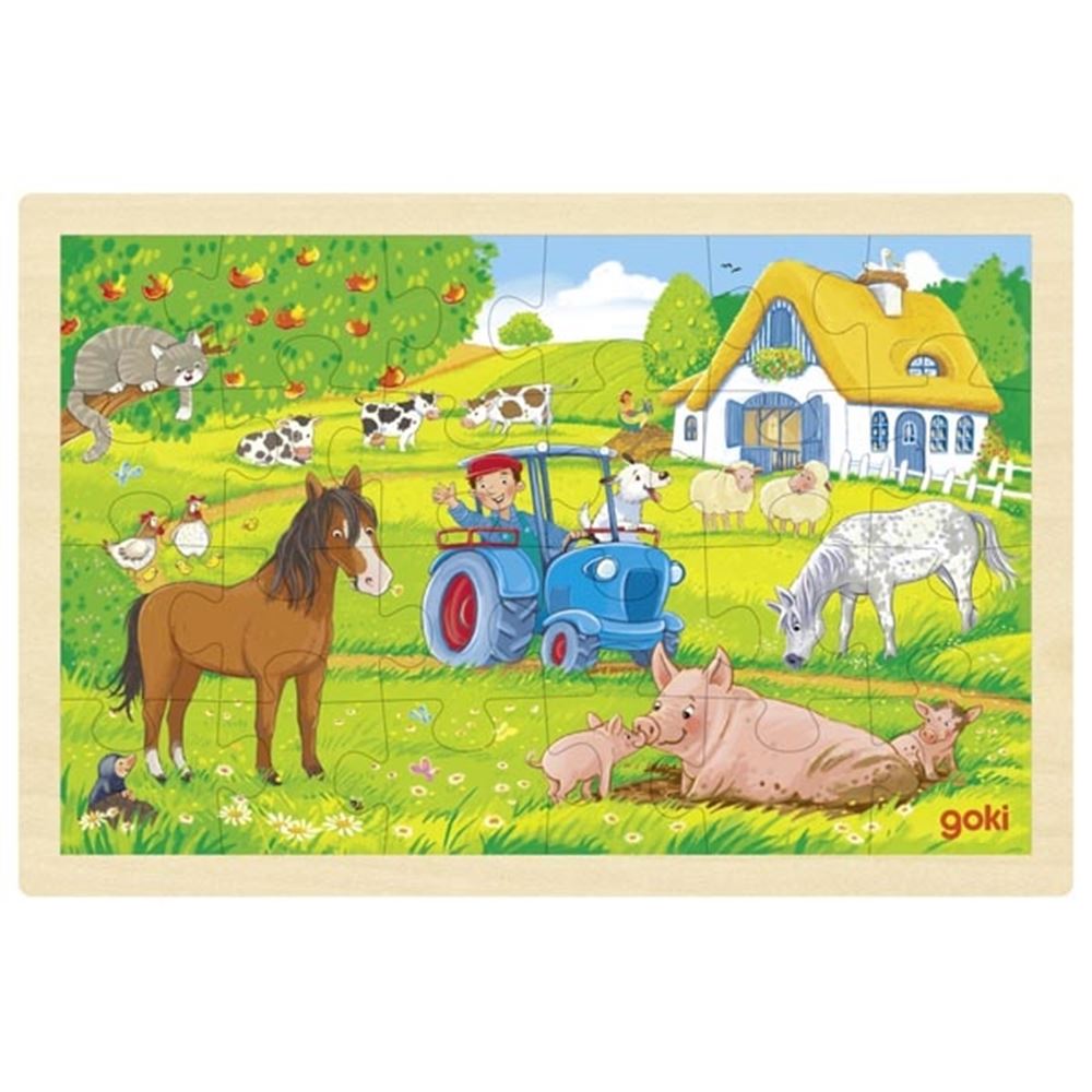 Goki Holzpuzzle Bauernhof. 24 Stück. 3+