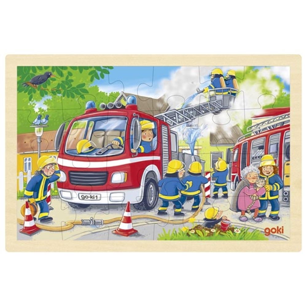 Goki Holzpuzzle Feuerwehr. 24 Stück. 3+