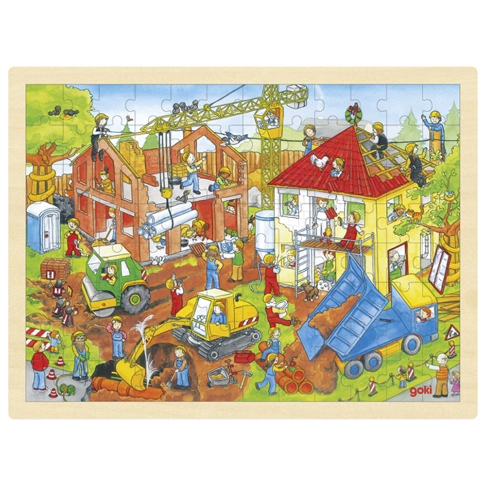 Goki Holzpuzzle - Baustelle, 96st.