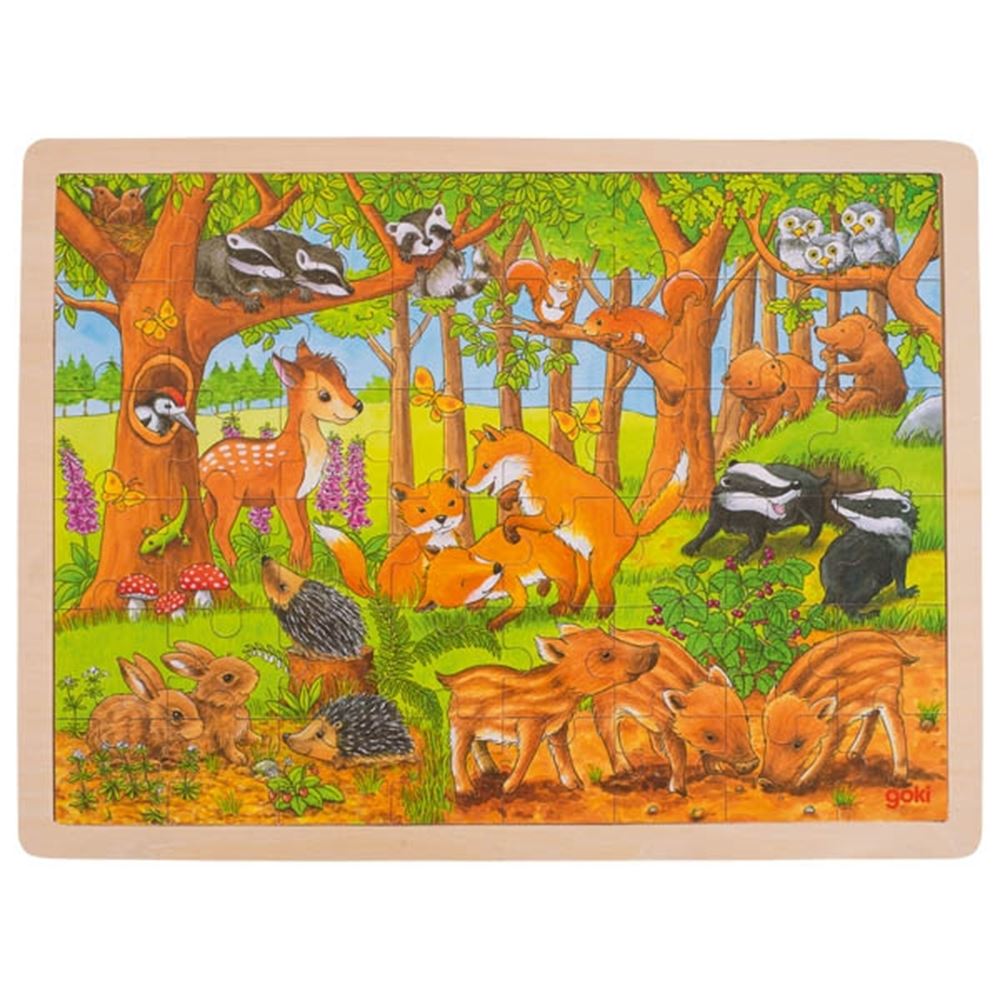 GOKI -Holz -Puzzle - Waldtiere, 48st.