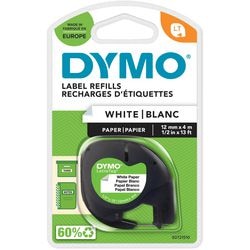 Labels letratag dymo papier 12x4mm wit