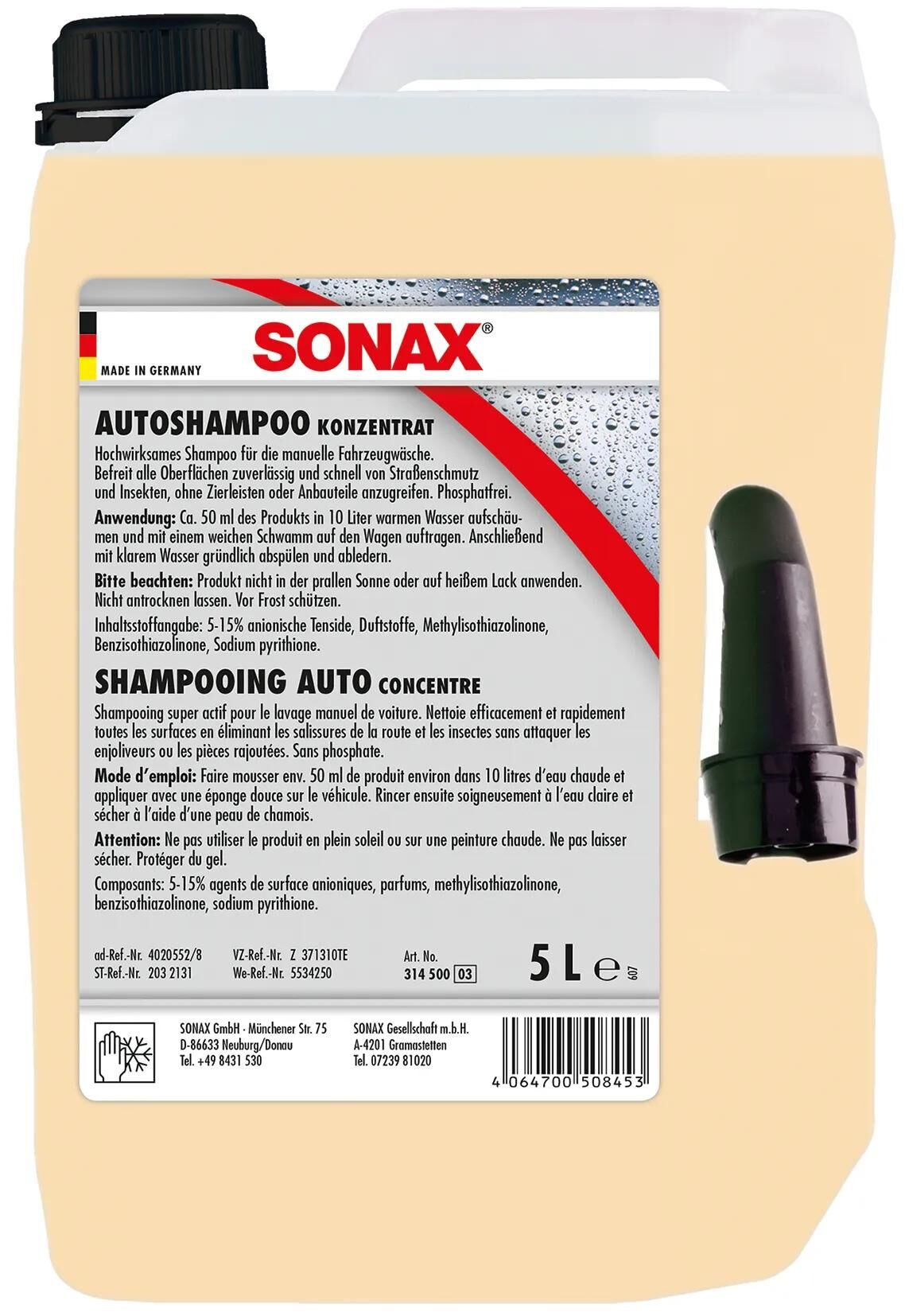 Sonax Autoshampoo Shampoo 5ltr Kanister
