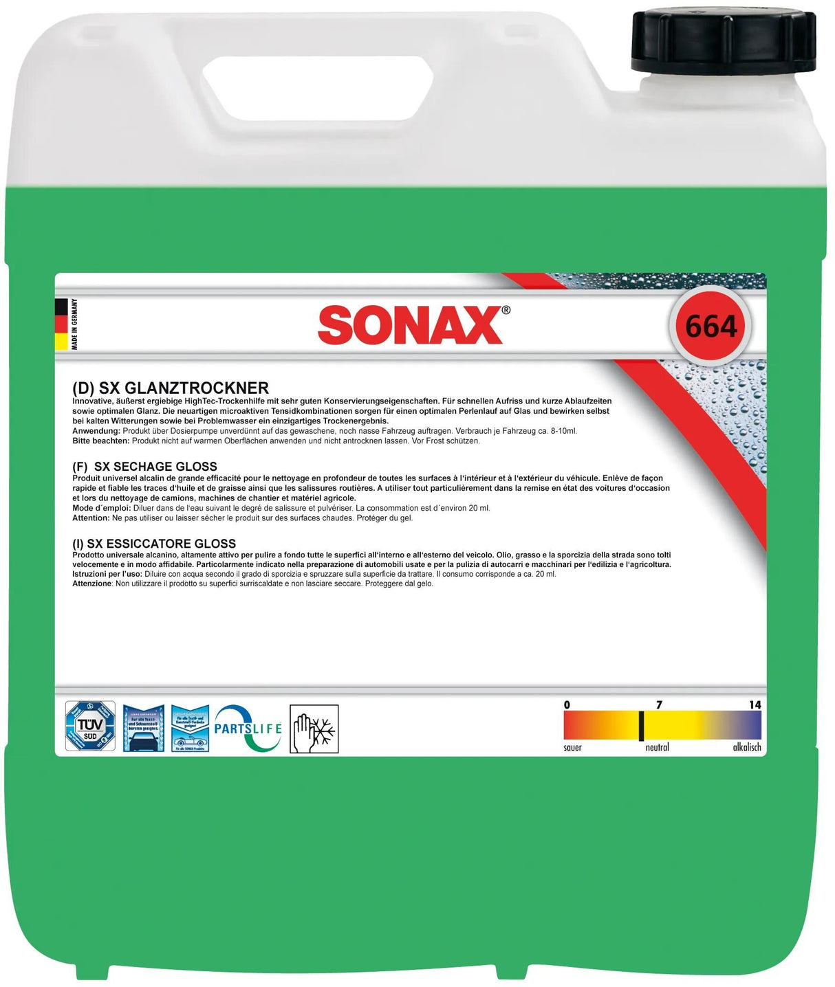 Sonax Reinigungszusatz Glanztrockner SX Glanztrockner 10L