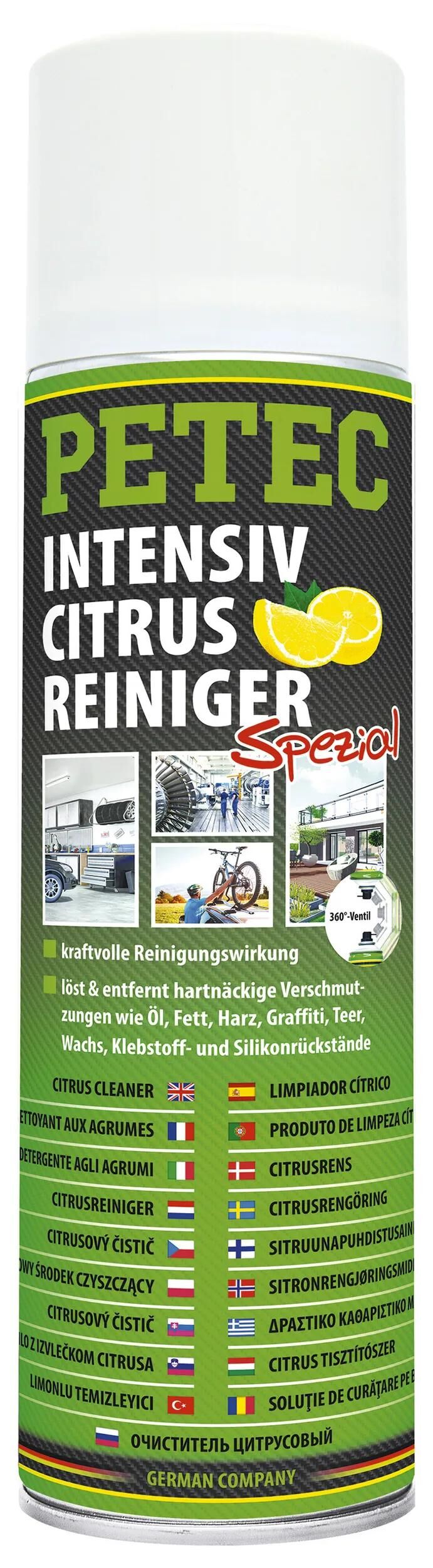 Petec Spezialreiniger oder Intensivreiniger mit Zitrusfrüchten. Intensivreiniger für Zitrusfrüchte