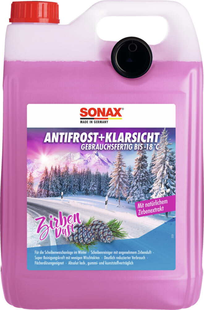 Sonax Frostschutzmittel Scheibenfrostschutz ClearSight. Blendfreie Sicht 5 l -18c Zirbe